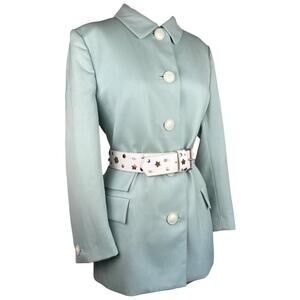 Vintage 1995 Spring Summer Gianni Versace Couture mint Medusa button suit jacket